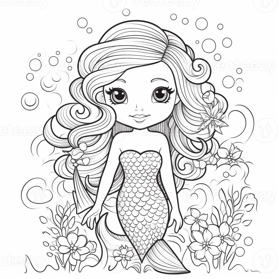 Disegni da colorare di sirene per bambini foto