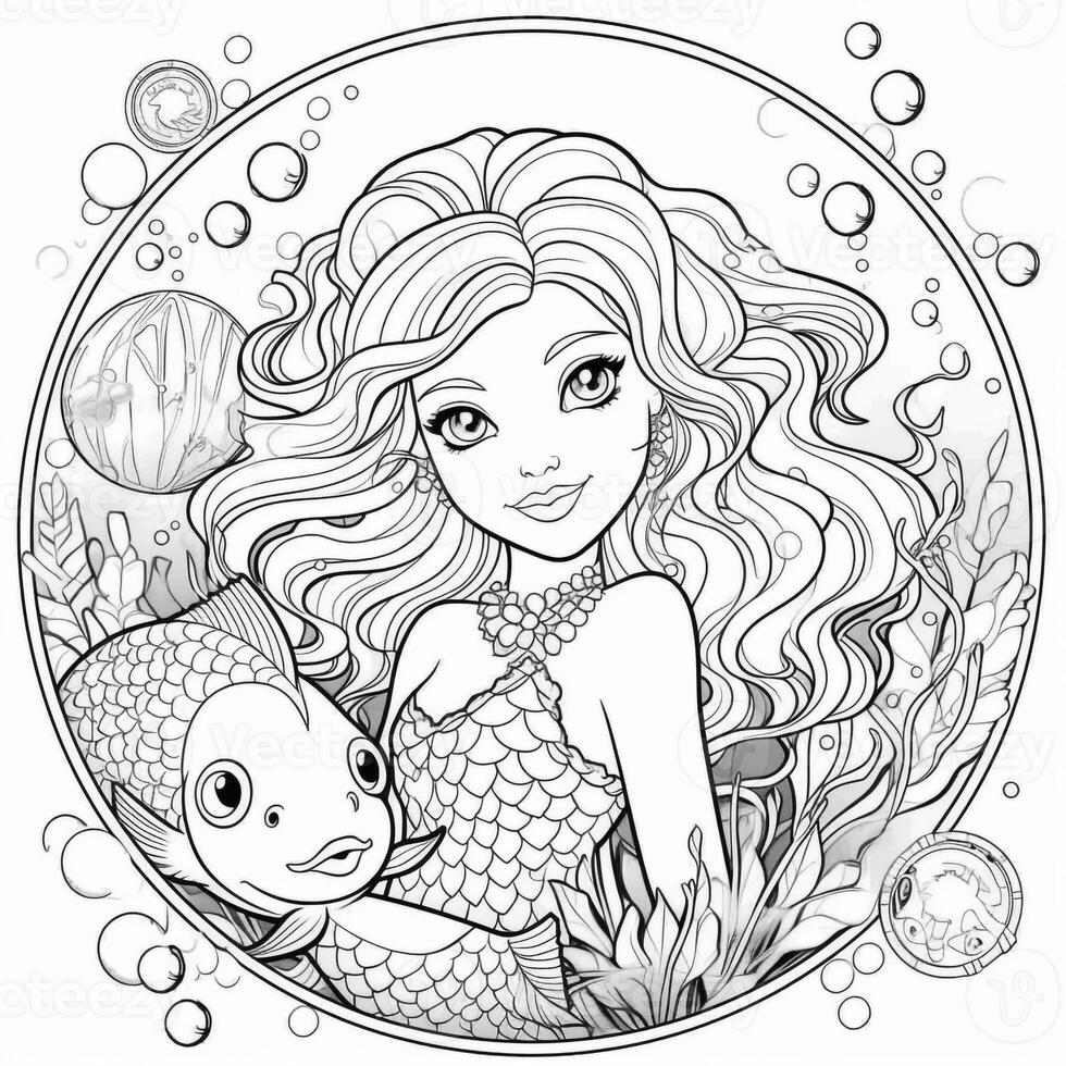 Disegni da colorare di sirene per bambini foto