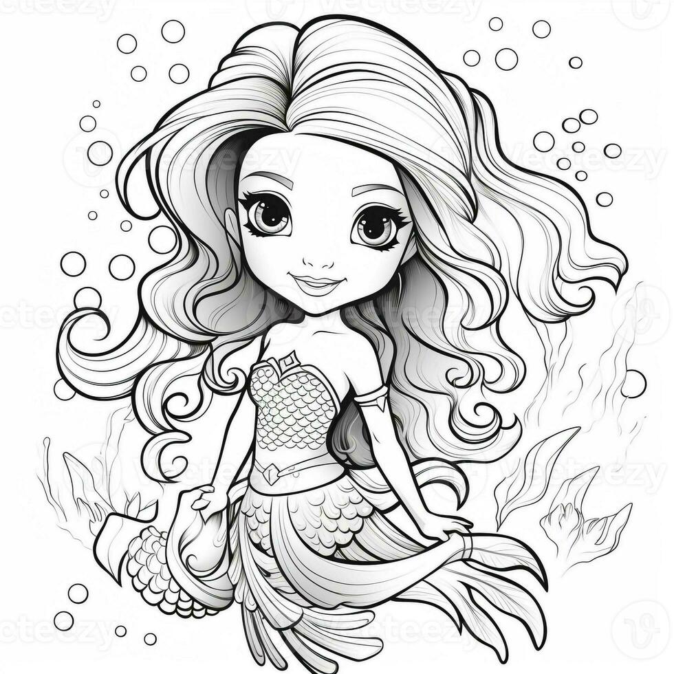 Disegni da colorare di sirene per bambini foto