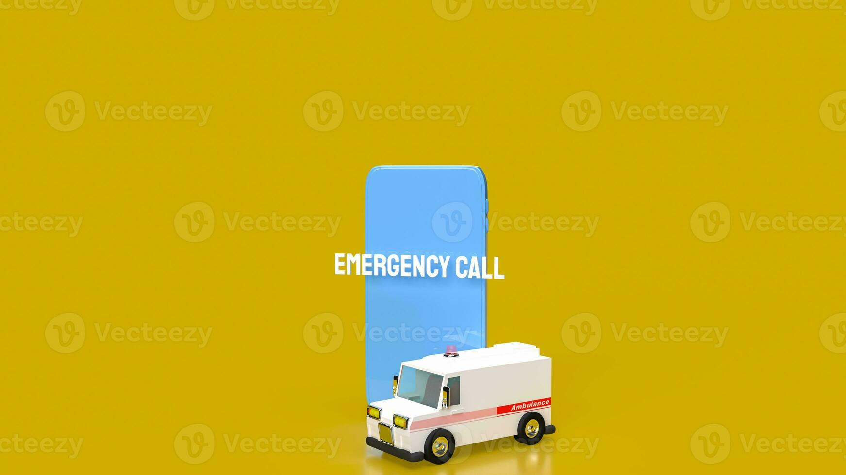 il emergenza chiamata su mobile per ambulanza o sicurezza concetto 3d interpretazione foto