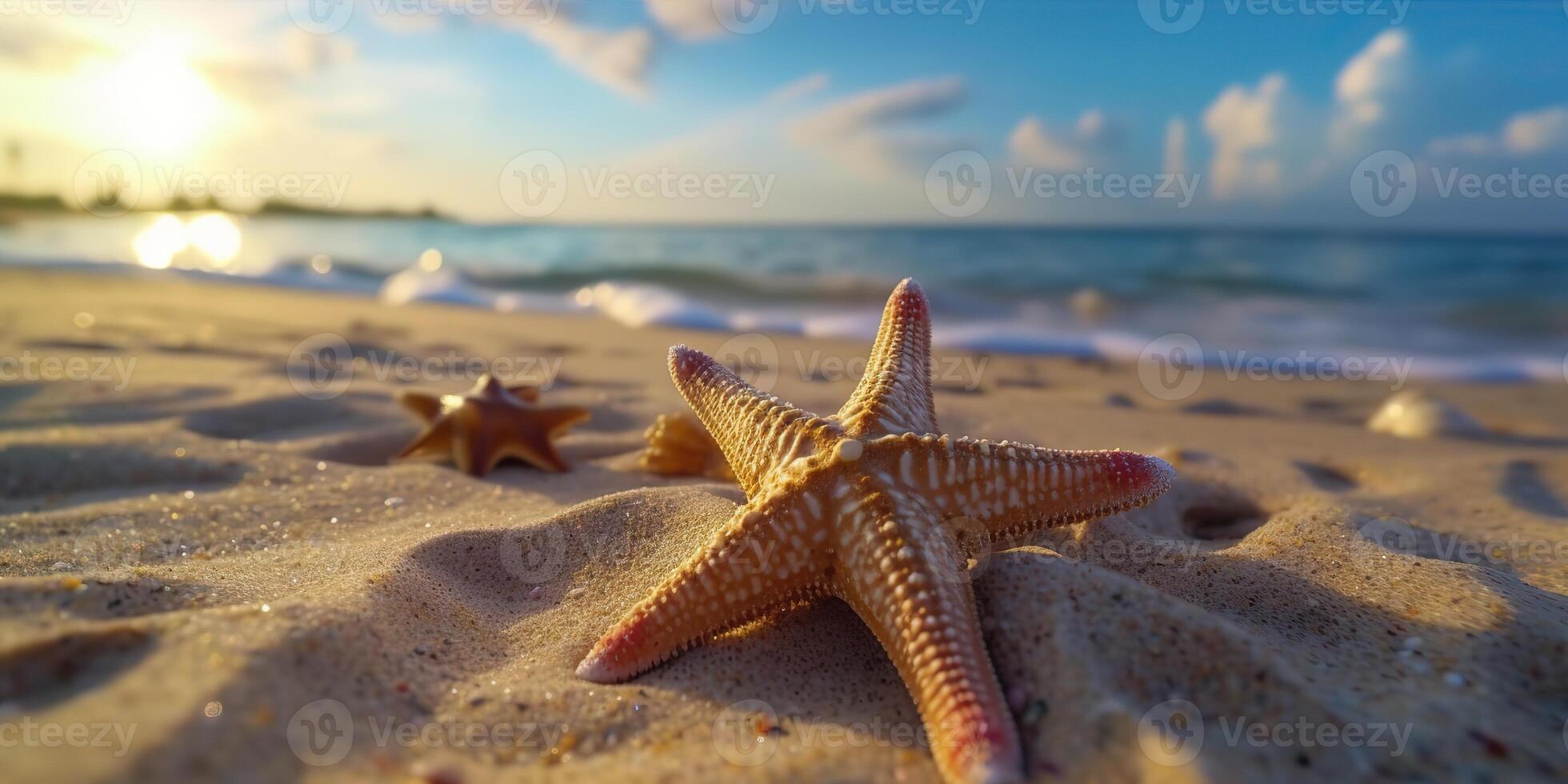 ai generato. ai generativo. mare Marina Militare nautico marino stella marina spiaggia isola sabbia oceano vacanza rilassare sole vibrazione. grafico arte foto