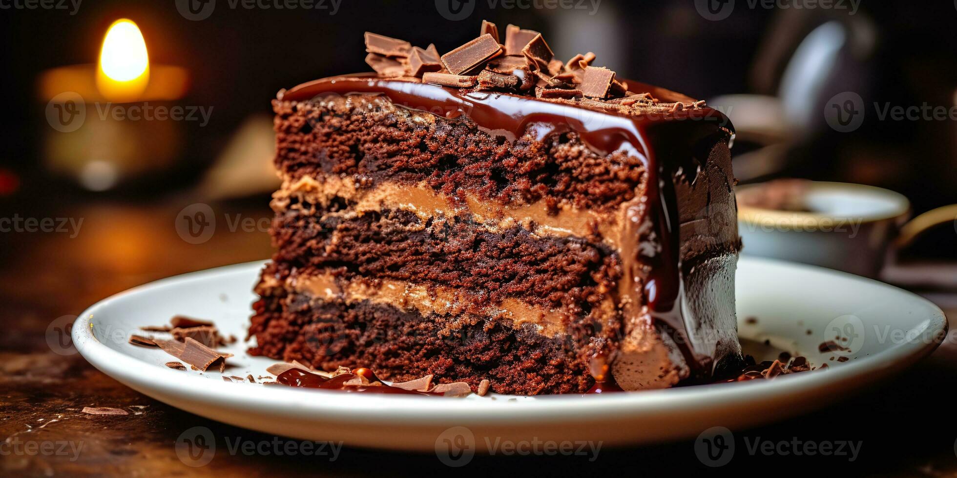 ai generato. ai generativo. cioccolato torta torta deserto Bown infornare zucchero dolce biologico cibo. sera festa compleanno sfondo. grafico arte foto