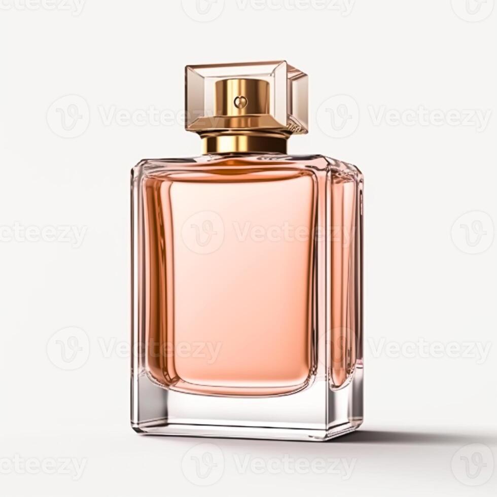 Da donna classico profumo bottiglia isolato su bianca sfondo, elegante fragranza e lusso floreale profumo, generativo ai foto