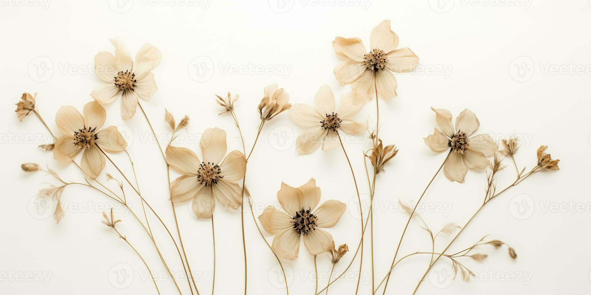 ai generato. ai generativo. biologico pianta selvaggio fiore su bianca carta sfondo tela. decorazione romantico bellissimo botanico estetica design. grafico arte foto