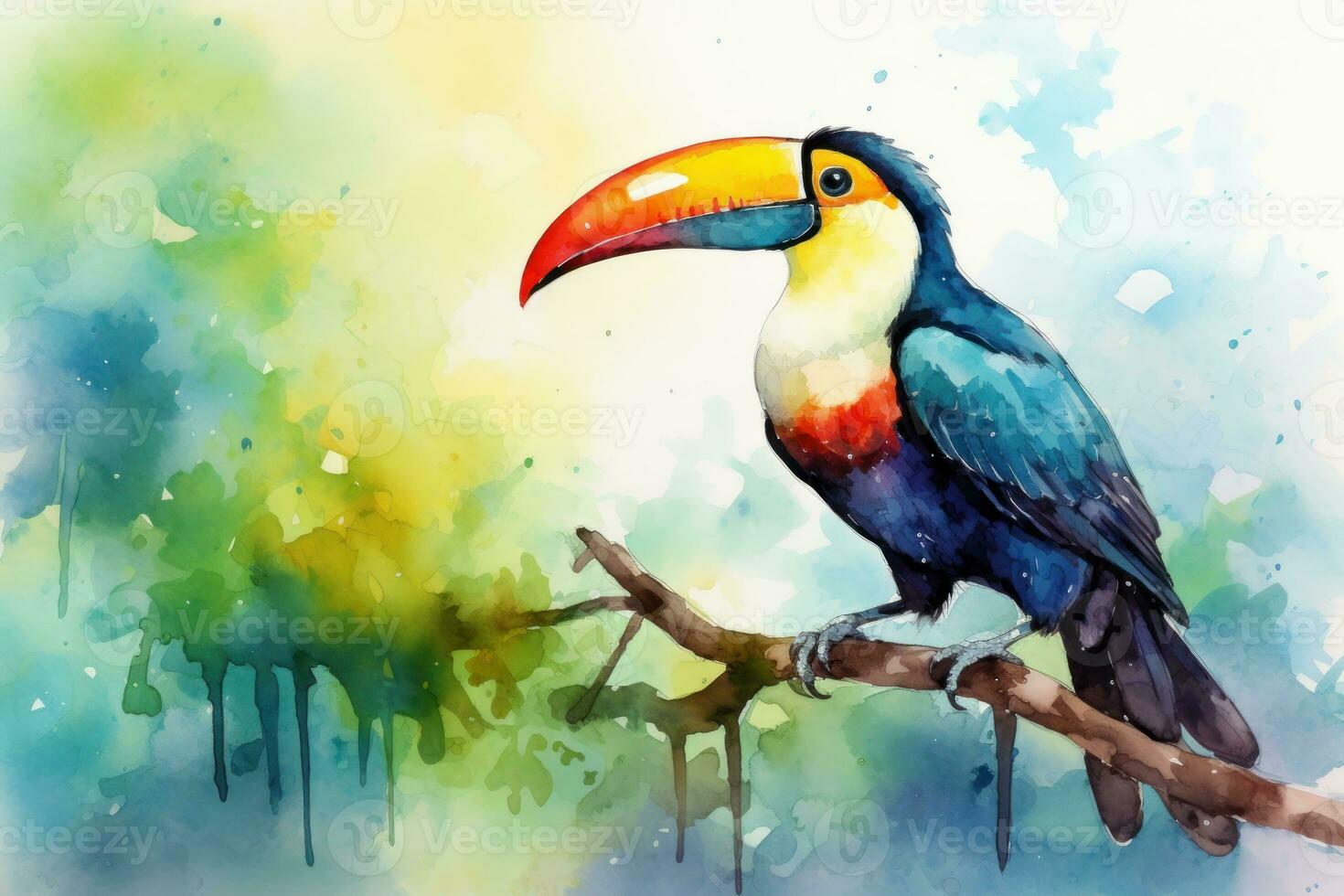 acquerello pittura di tucano uccello foto