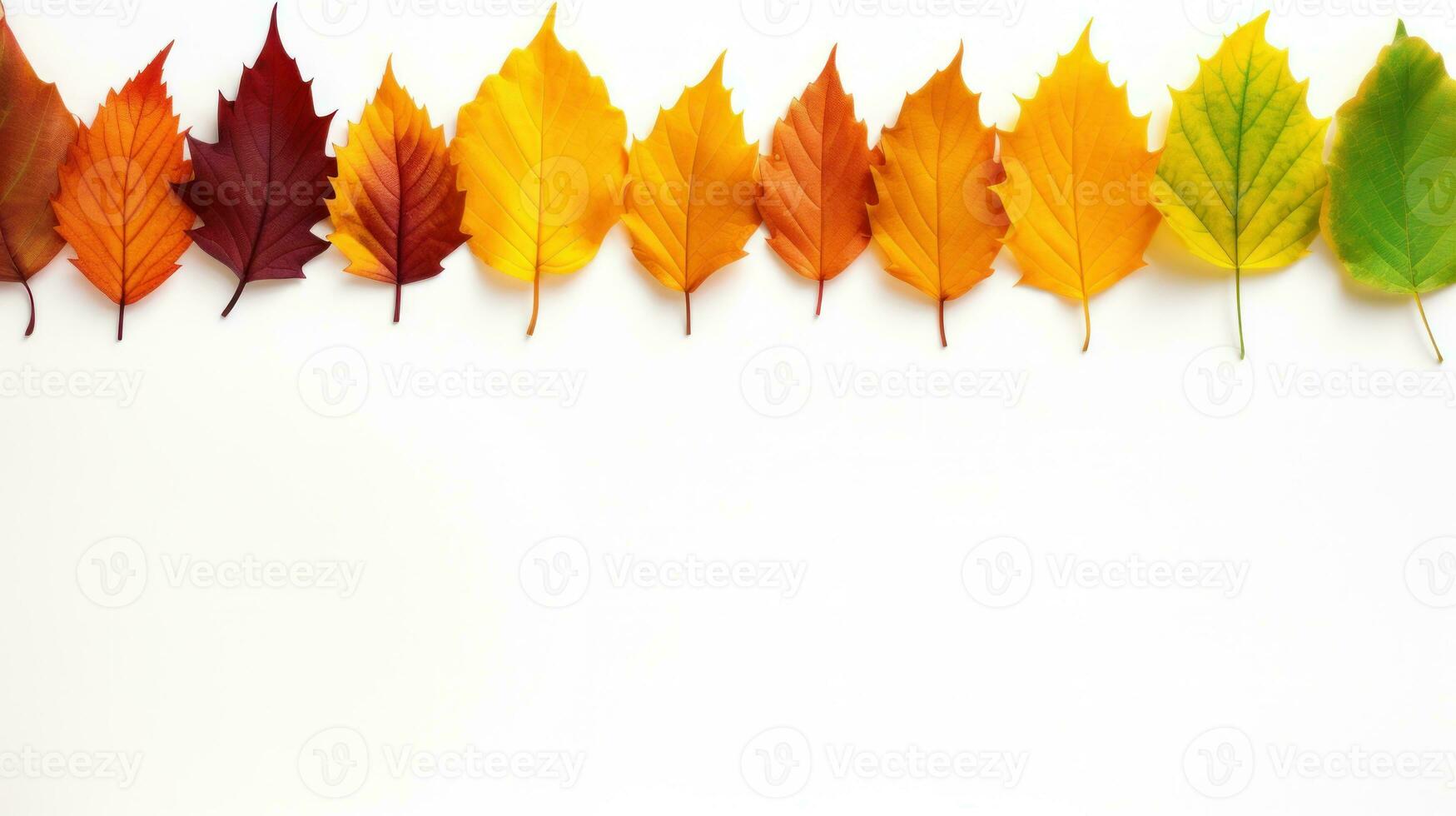 autunno le foglie confine isolato foto