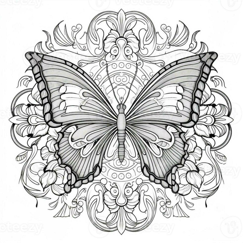 boho farfalla colorazione pagine foto