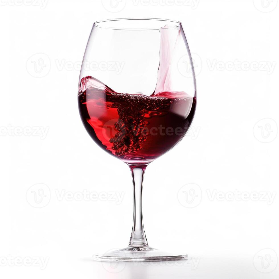 bicchiere di vino su bianca sfondo. generativo ai foto