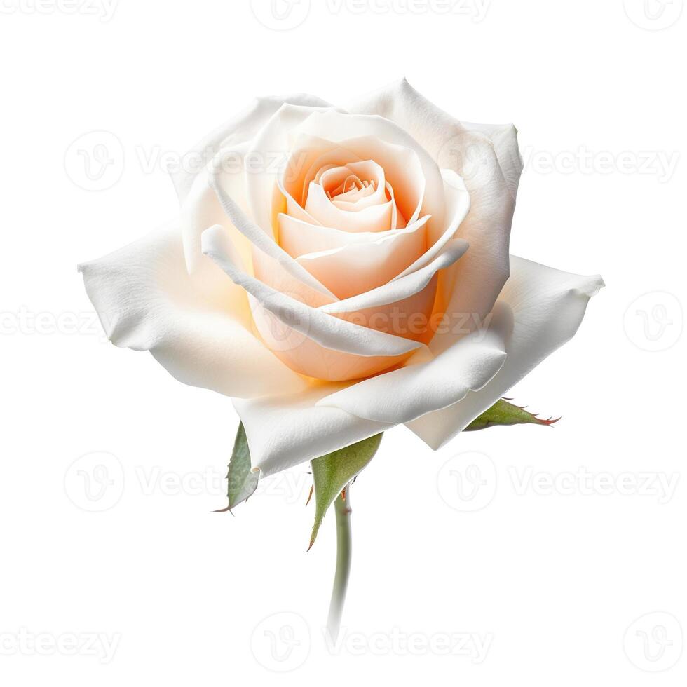 rosa fiore su bianca sfondo. generativo ai foto