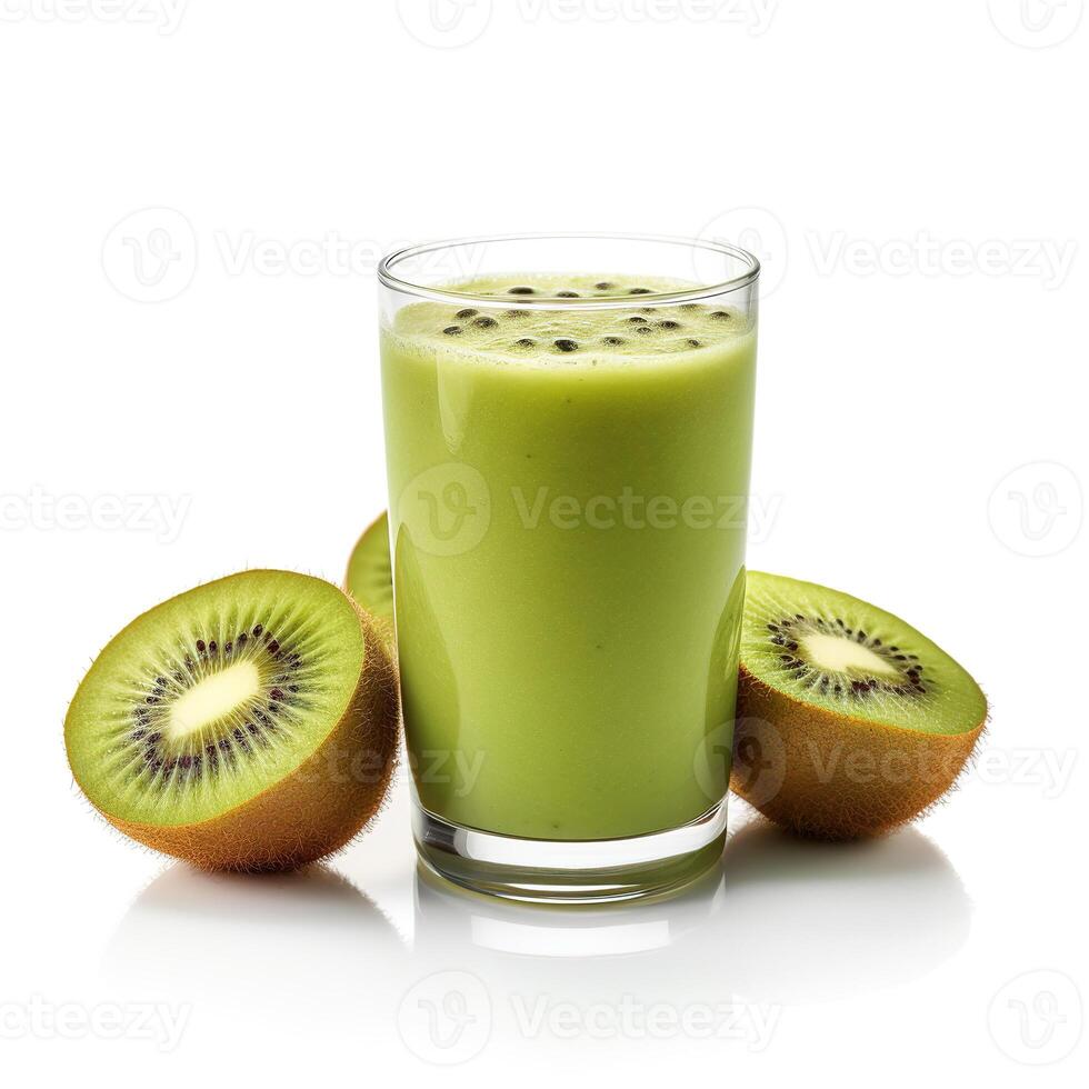 Kiwi succo su bianca sfondo. generativo ai foto