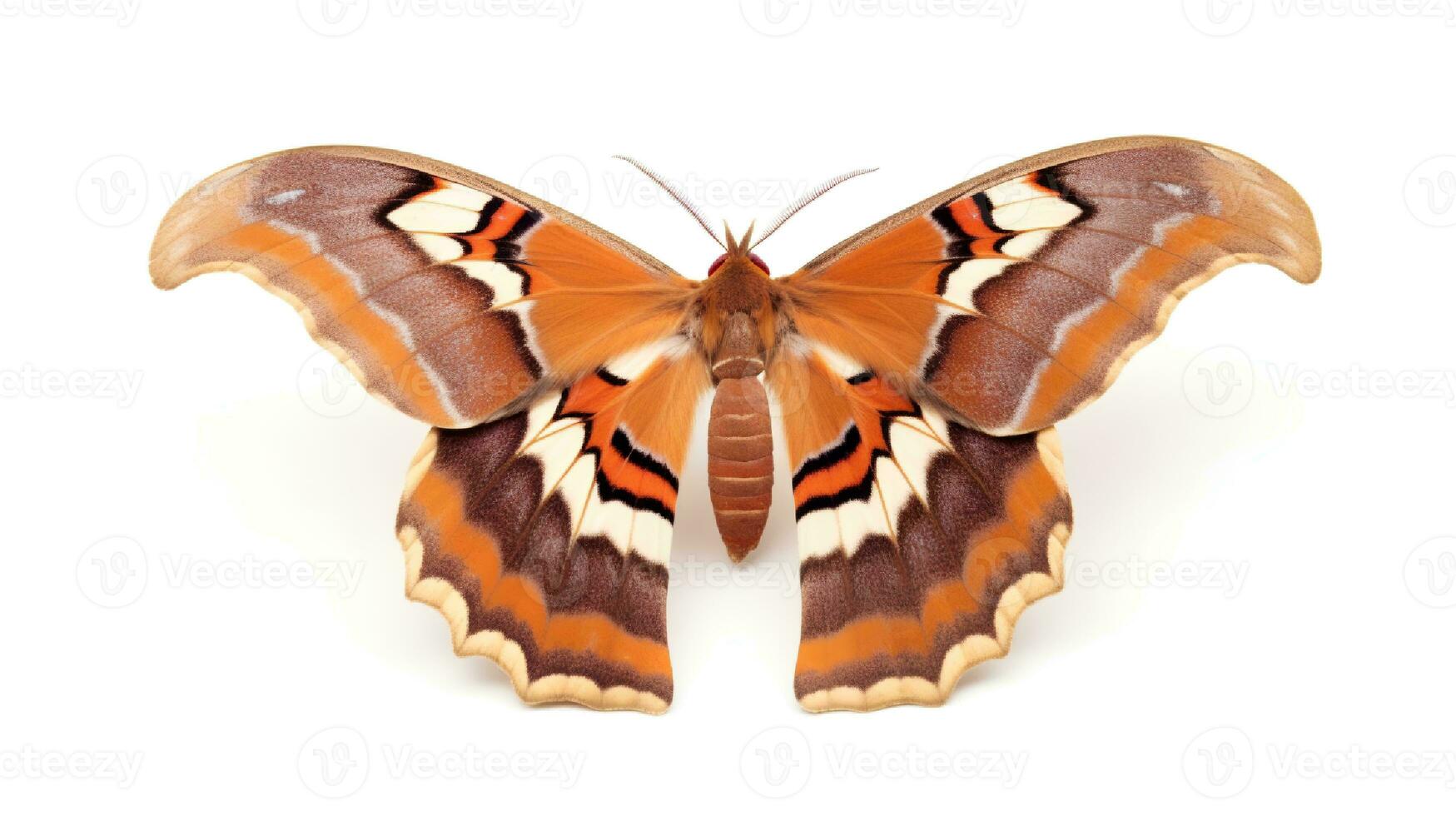 foto di bellissimo farfalla con Marrone colore isolato su bianca sfondo