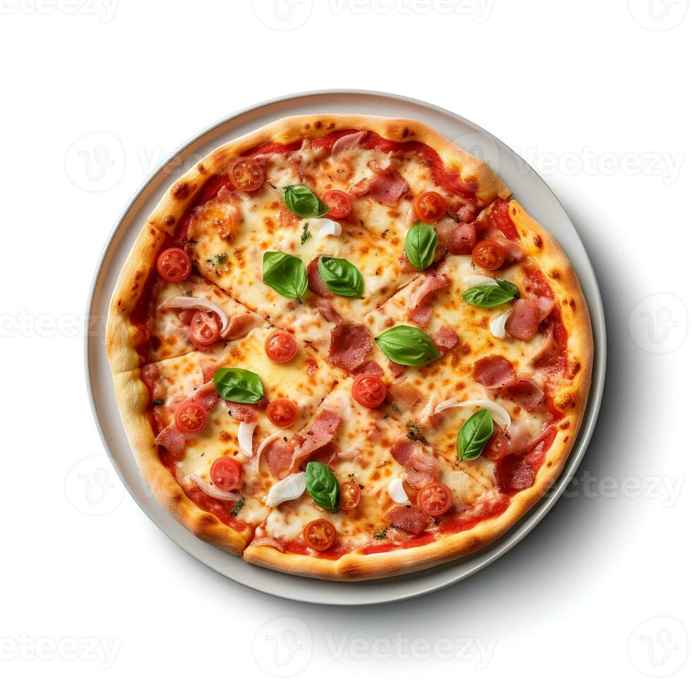 cibo fotografia di Pizza isolato su bianca sfondo. generativo ai foto