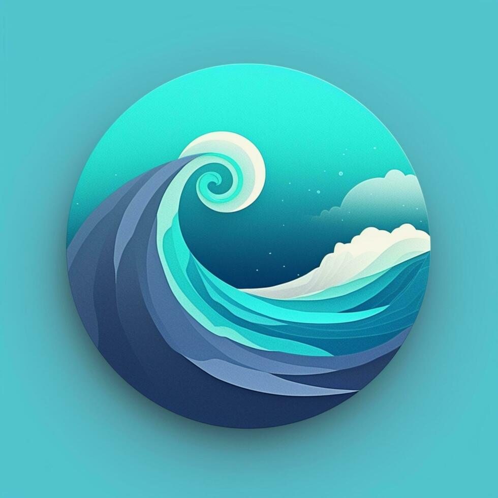 oceano onda logo icona design illustrazione foto