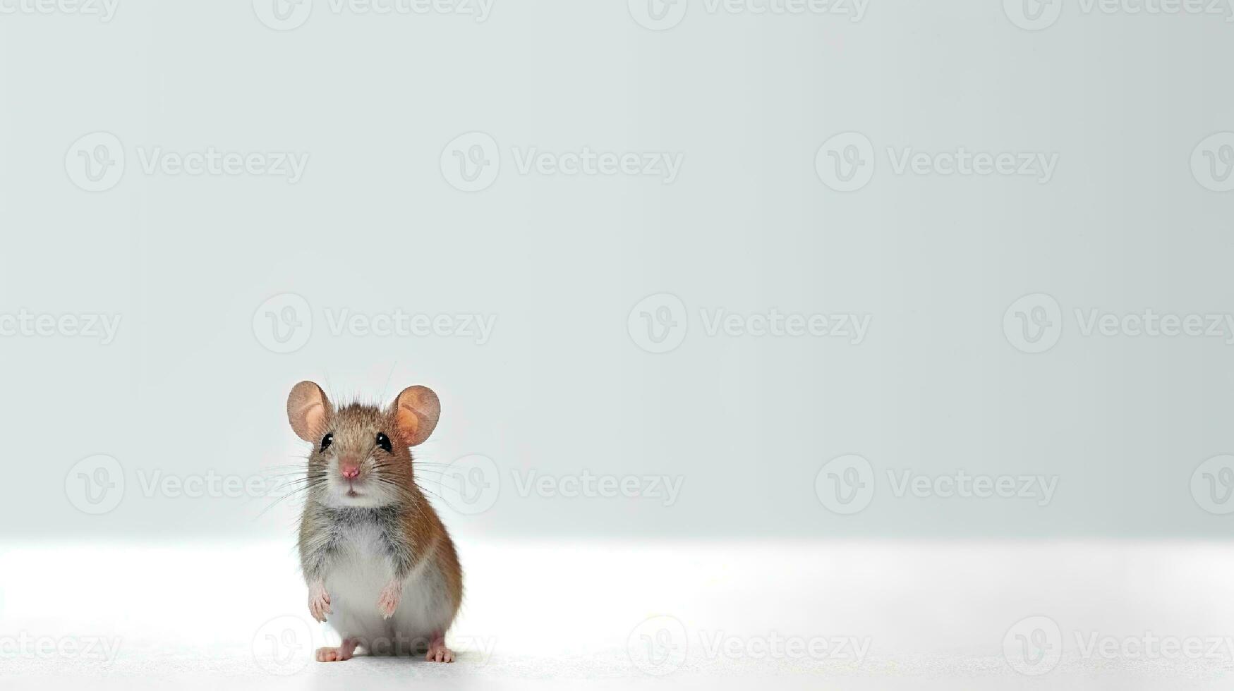 foto di un' ratto su bianca sfondo. generativo ai