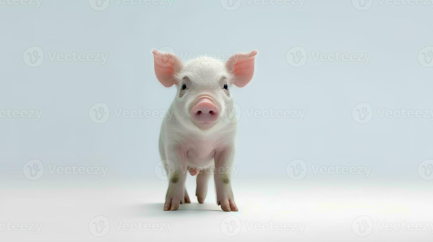 foto di un' maiale su bianca sfondo. generativo ai
