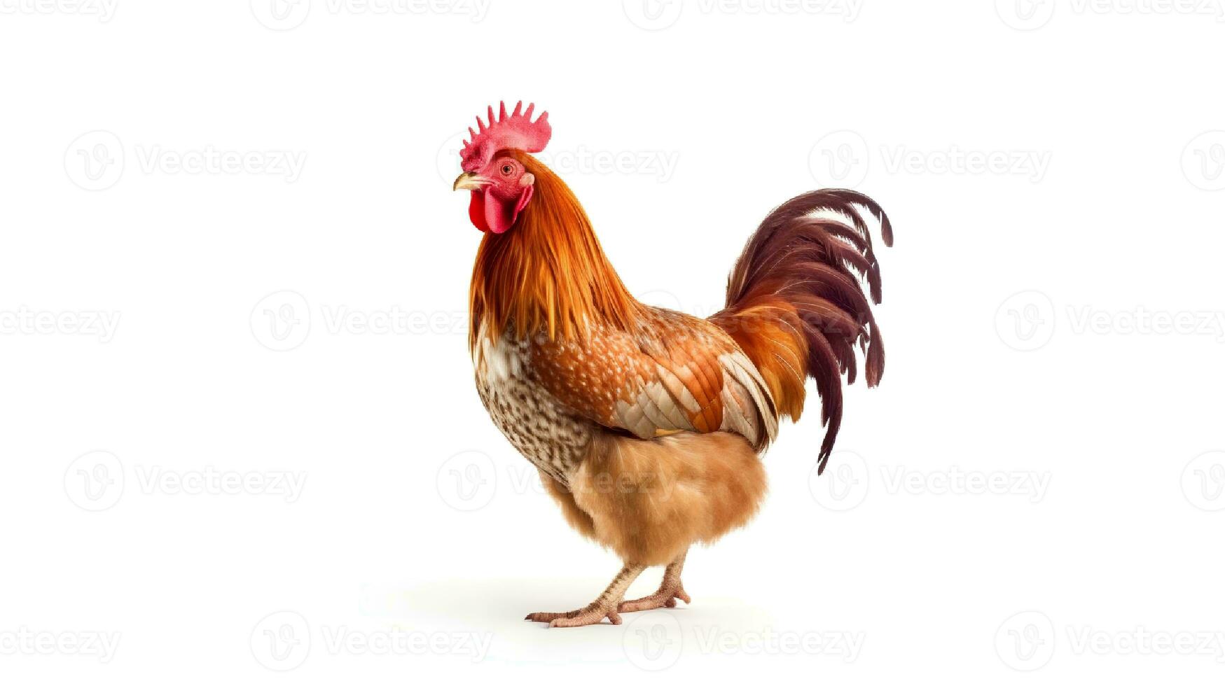 foto di un' pollo su bianca sfondo. generativo ai