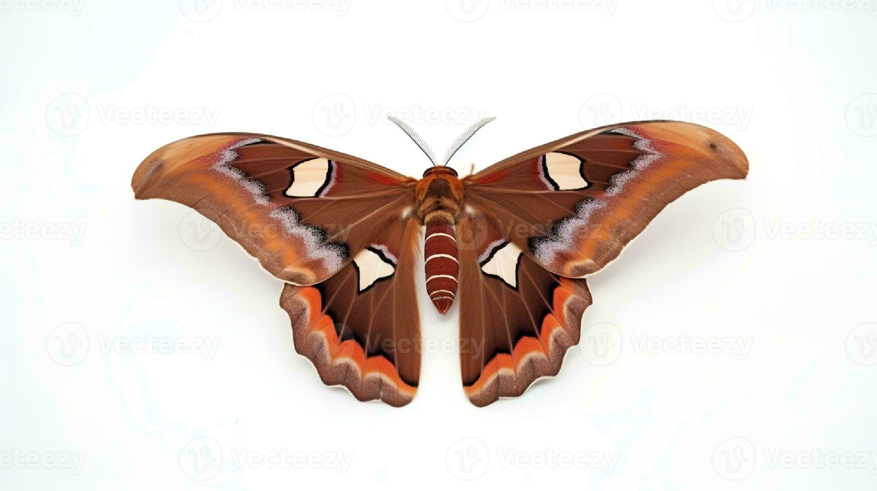 foto di bellissimo farfalla con Marrone colore isolato su bianca sfondo