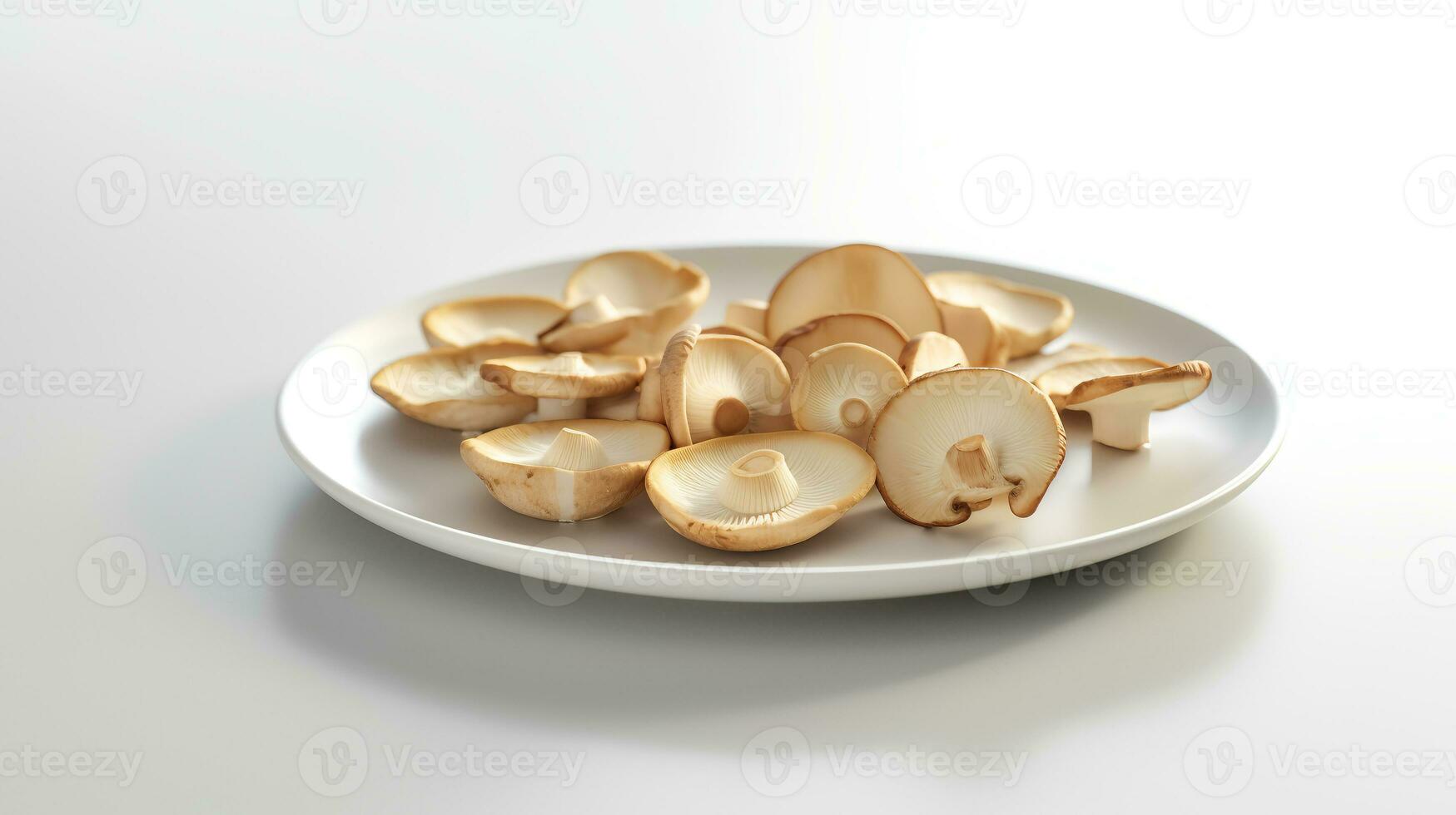 foto di funghi su piatto isolato su bianca sfondo
