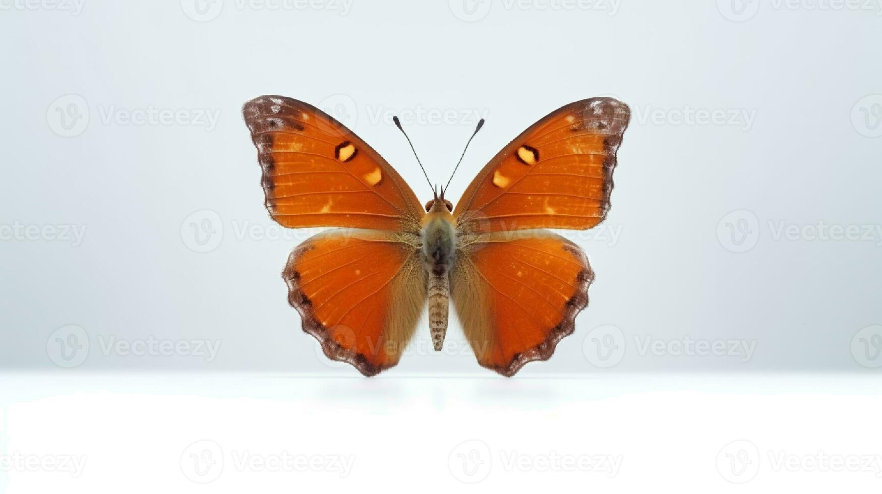 foto di un' farfalla su bianca sfondo. generativo ai