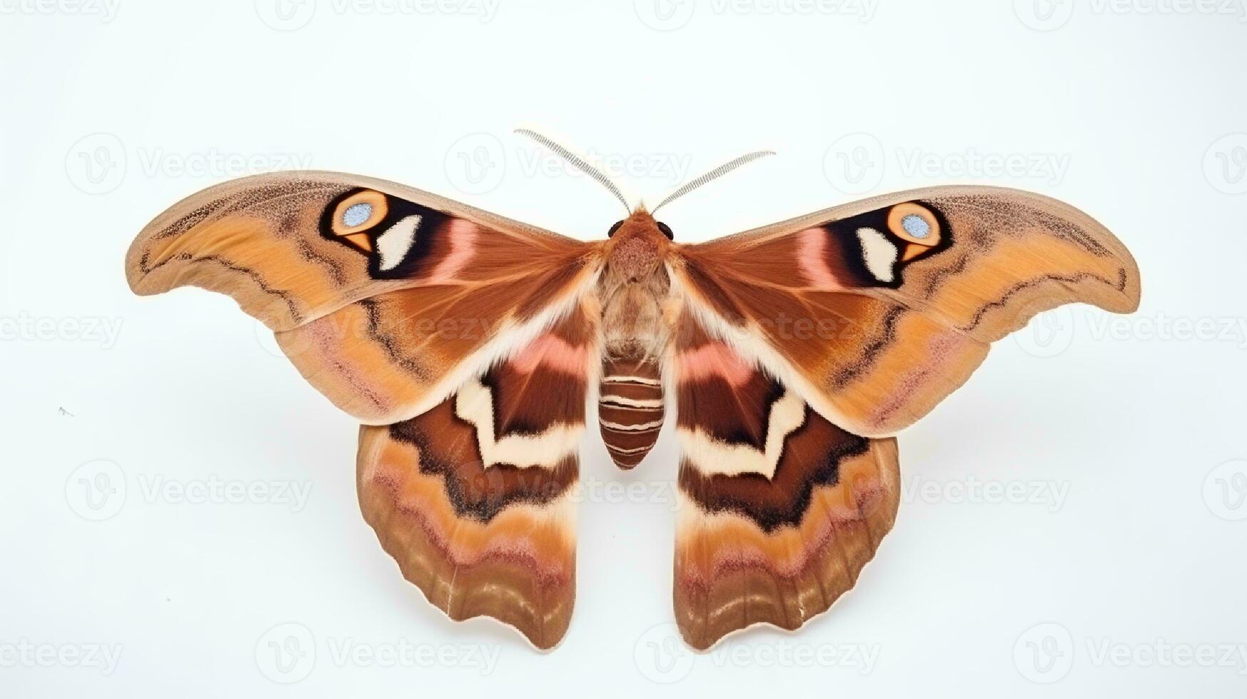 foto di bellissimo farfalla con Marrone colore isolato su bianca sfondo