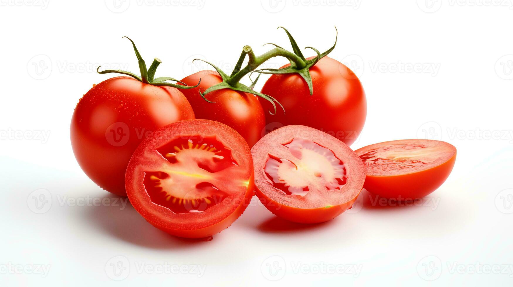 foto di pomodori e fetta di pomodoro isolato su bianca sfondo