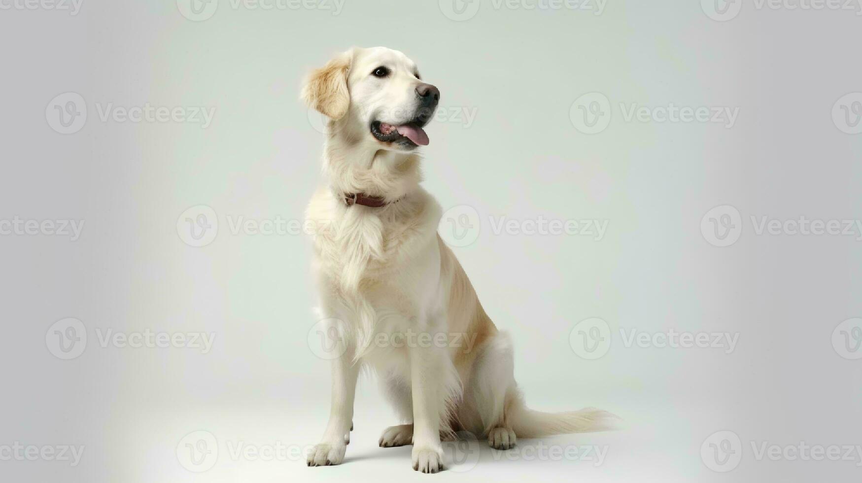 foto di un' d'oro cane da riporto su bianca sfondo. generativo ai