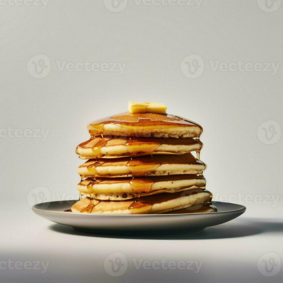 cibo fotografia di Pancakes su piatto isolato su bianca sfondo. generativo ai foto