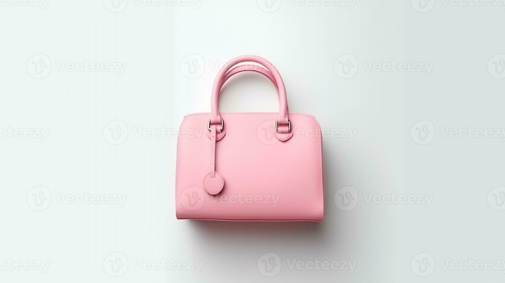 foto di carino rosa pelle femmina Borsa isolato su bianca sfondo