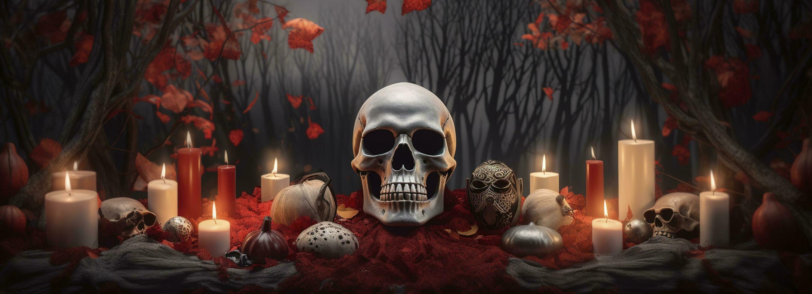 giorno di il morto teschi. dia de los muertos. giorno di il morto e messicano Halloween sfondo. messicano tradizione Festival. giorno di il morto zucchero cranio. dia de los muertos, creare ai foto