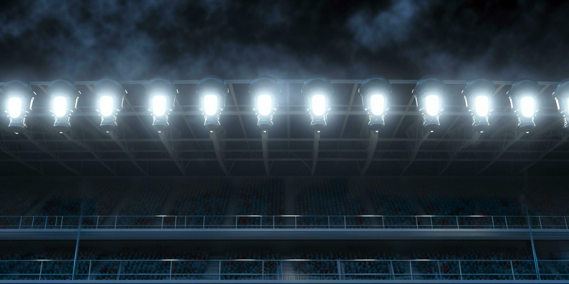 il calcio stadio a notte. generativo ai foto