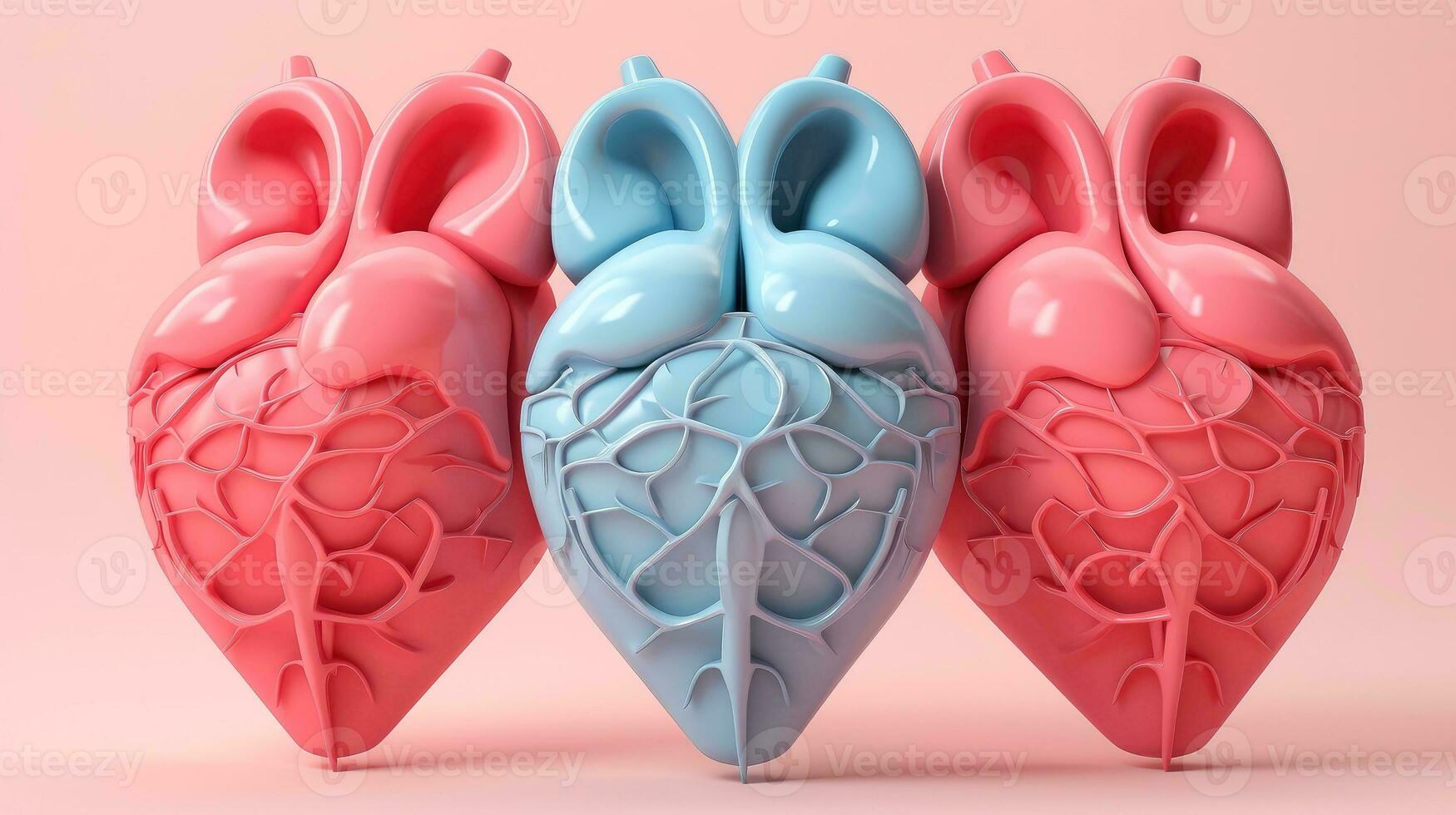 3d illustrazione di il umano organo sistemi, umano interno organi. anatomia. nervoso, circolatorio, digestivo, escretore, urinario e osso sistemi. medico formazione scolastica concetto, generativo ai illustrazione foto