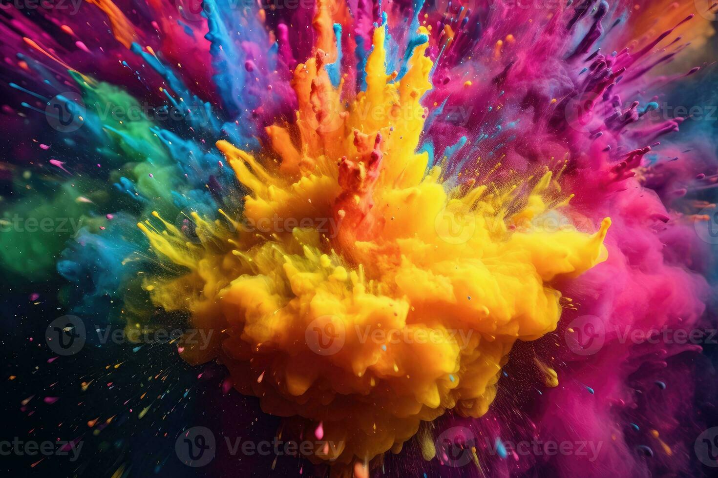 holi Multi colorato vernici. generativo ai tecnologia. foto