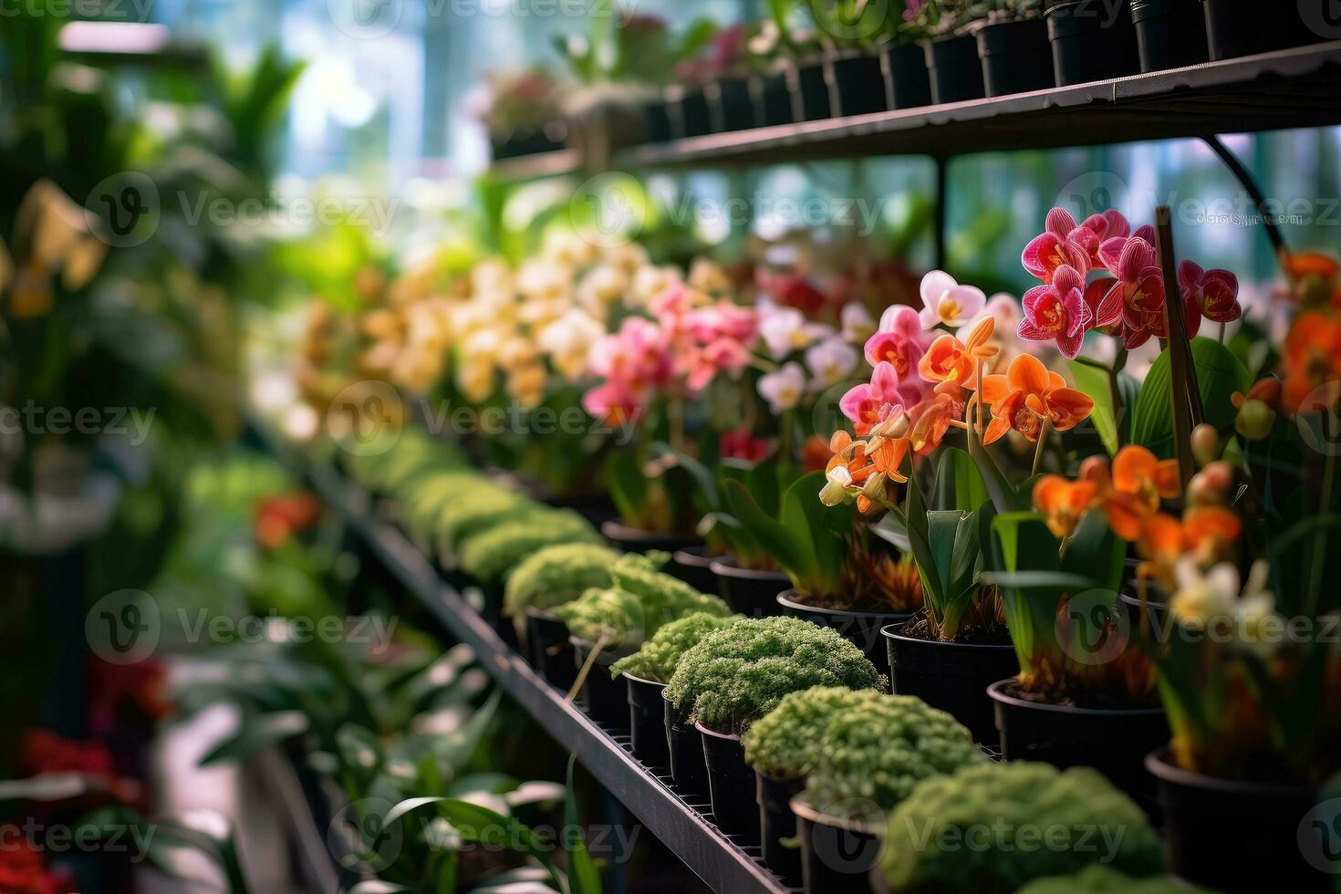 interno fiori nel il negozio. generativo ai tecnologia. foto