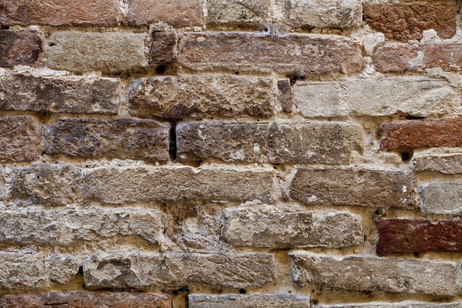 struttura del muro di mattoni antichi. foto