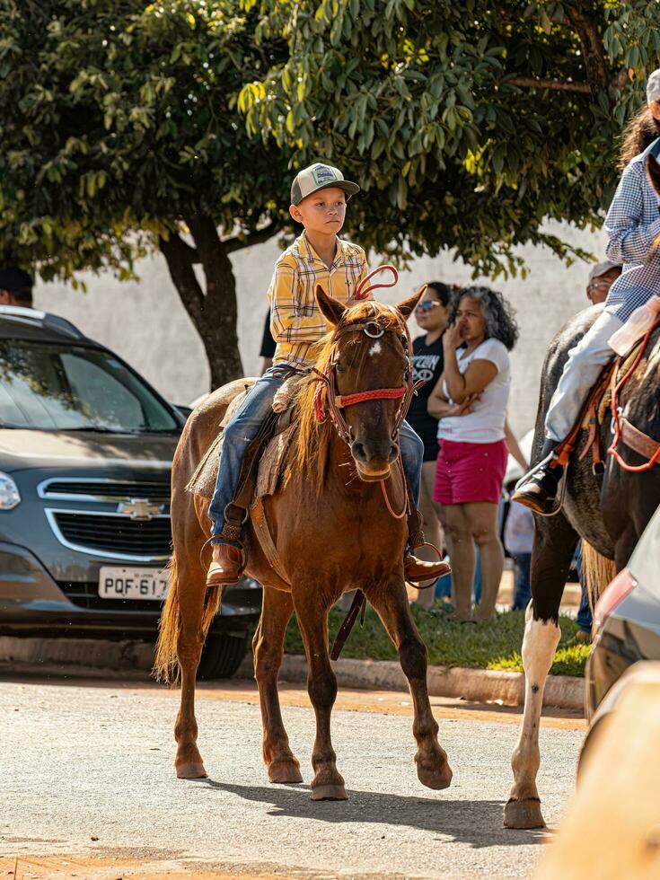 apore, goia, brasile - 05 07 2023 groppa equitazione evento Aperto per il pubblico foto