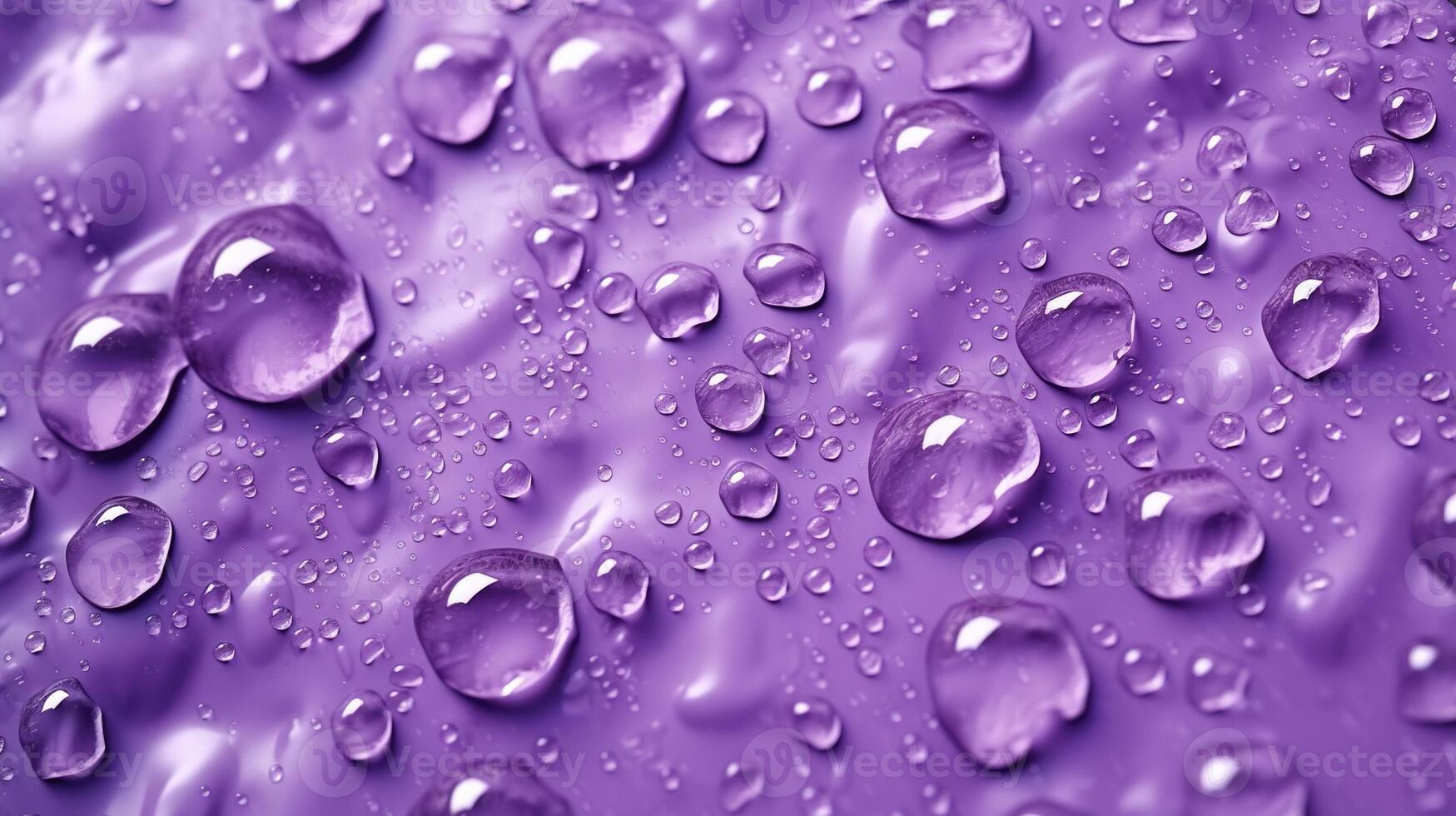 generativo ai, lavanda colore. struttura di leggero viola viola gel con gocce e onde su morbido sfondo. liquido bellezza Prodotto avvicinamento foto