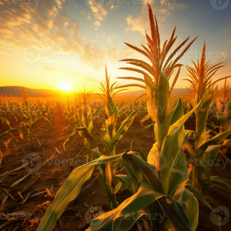 Mais pannocchie nel agricoltura campo. foto