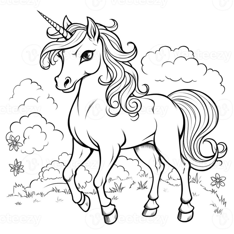 unicorno colorazione pagine per bambini foto