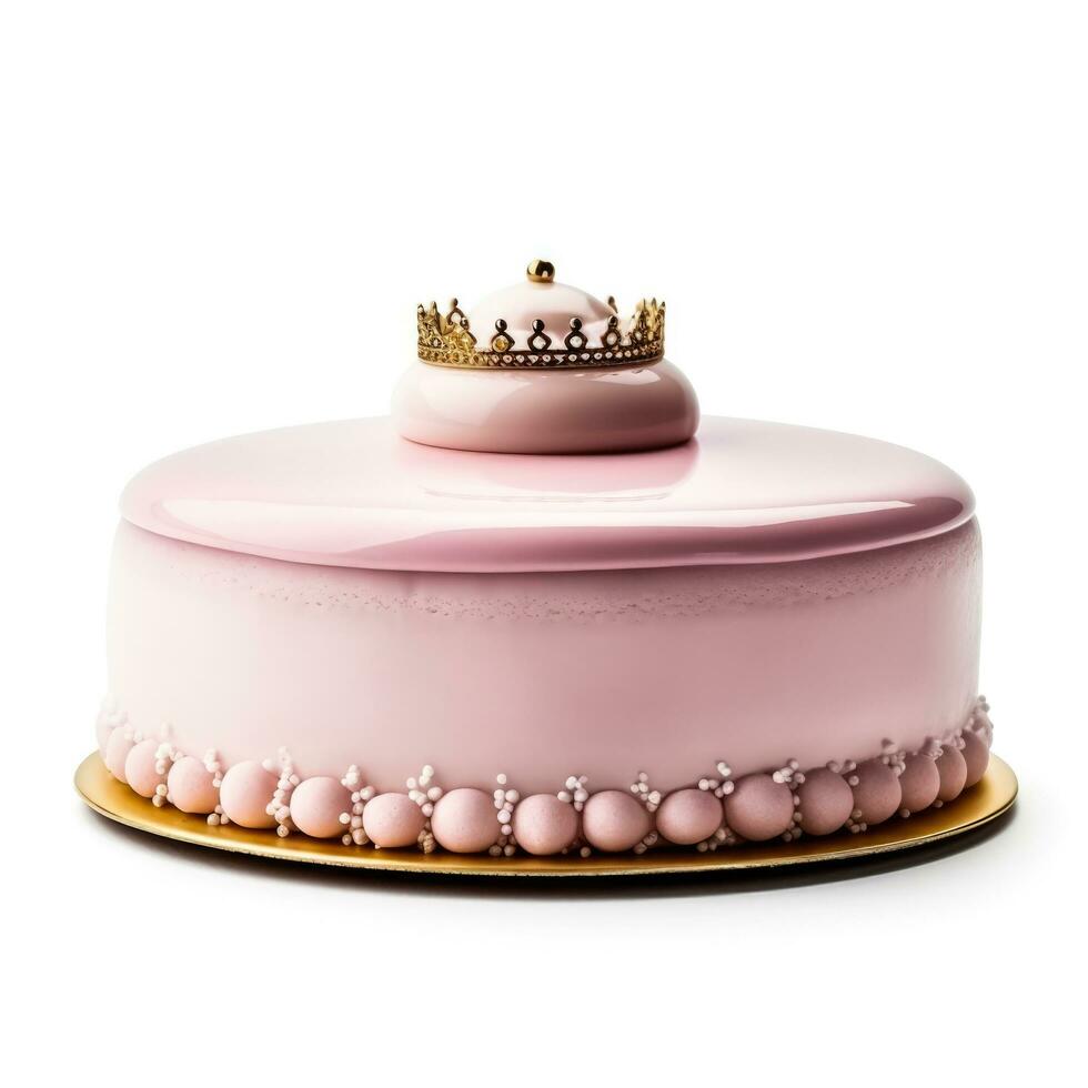 delizioso svedese Principessa torta isolato su bianca sfondo foto