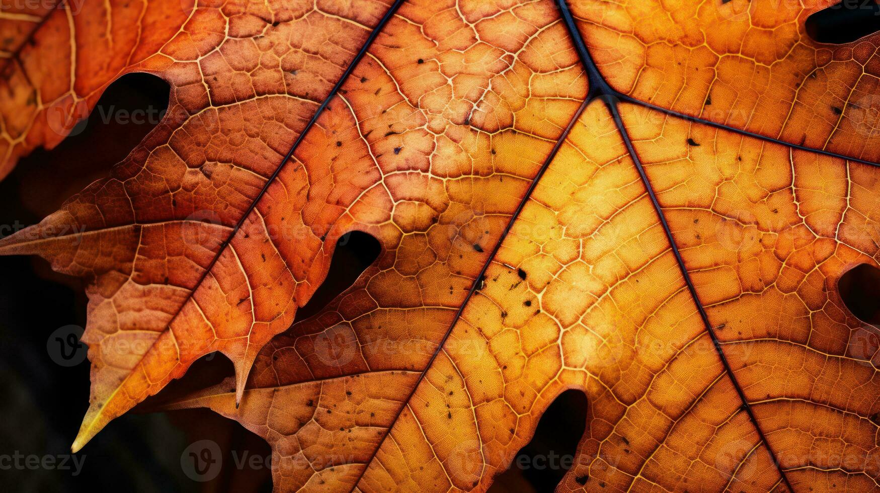 secco acero foglia ai generato foto