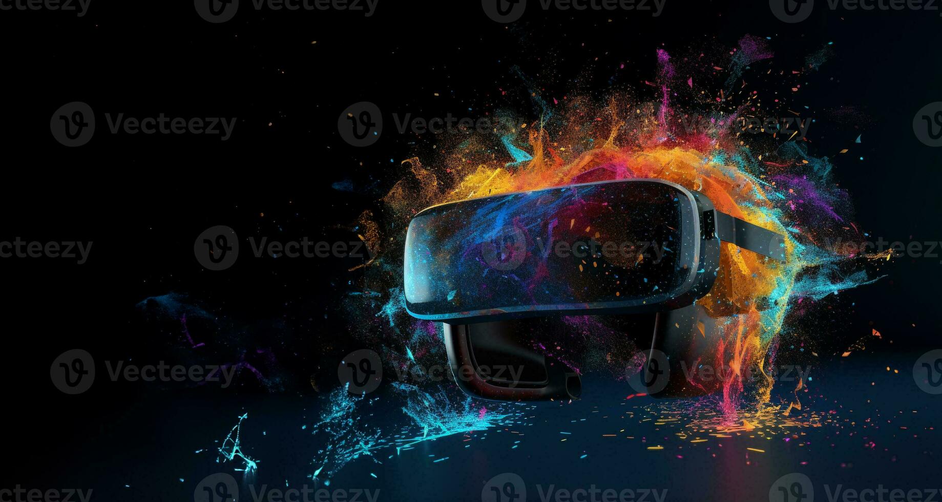 metaverso, futuro digitale tecnologia per divertimento e Giochi, vr virtuale la realtà occhiali, gratuito spazio per testo. generativo ai. foto