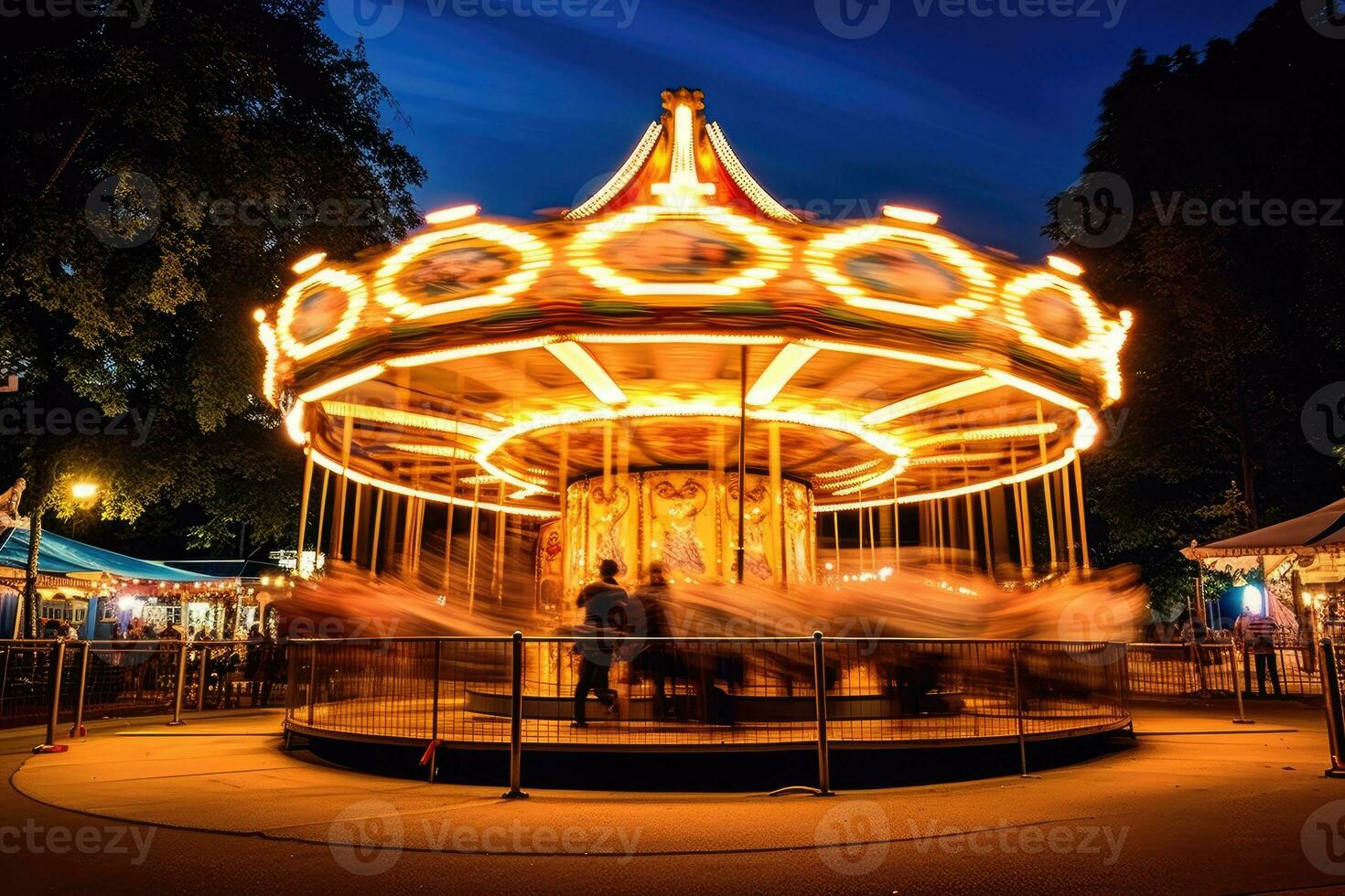 un' tradizionale giostra nel movimento, un' di base vista a Oktoberfest. generativo ai foto