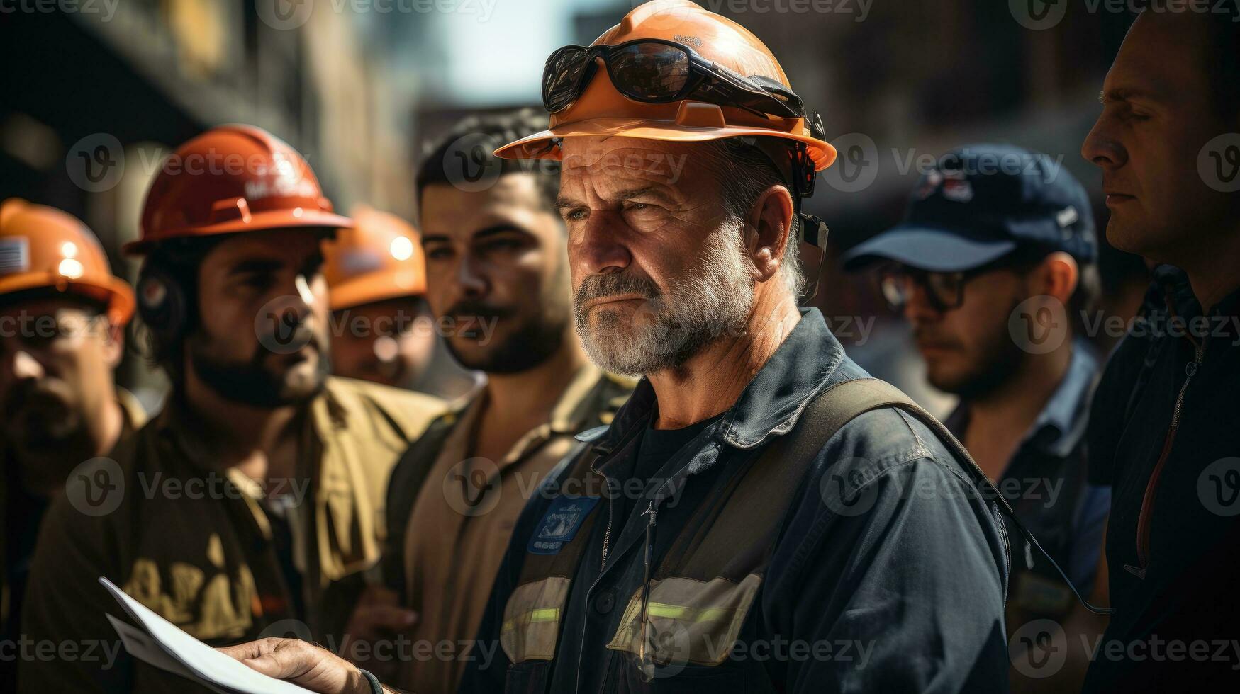 lavoratori unito - discussione di diritti su lavoro duro e faticoso giorno. generativo ai foto