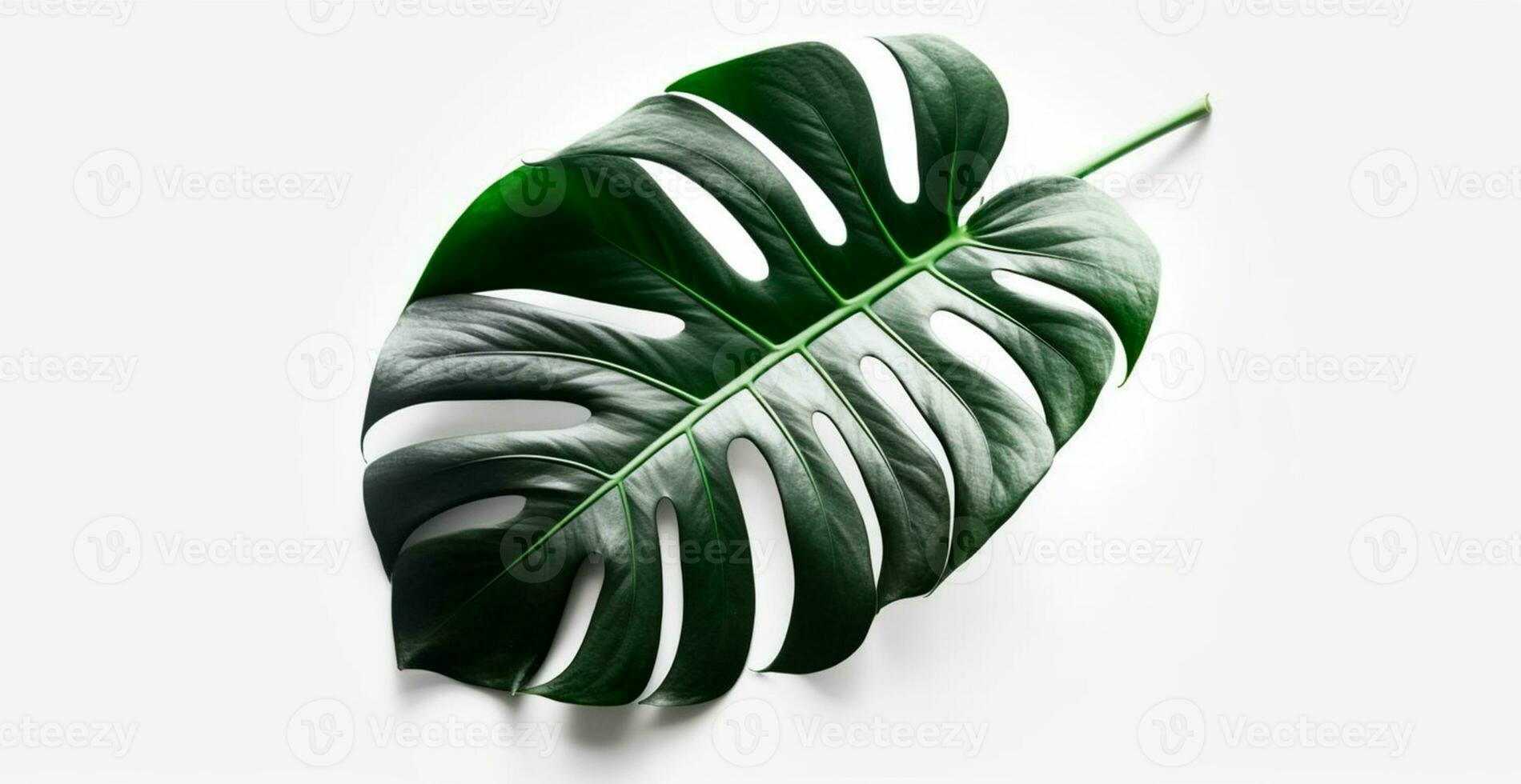 tropicale giungla Monstera le foglie isolato su bianca sfondo - ai generato Immagine foto