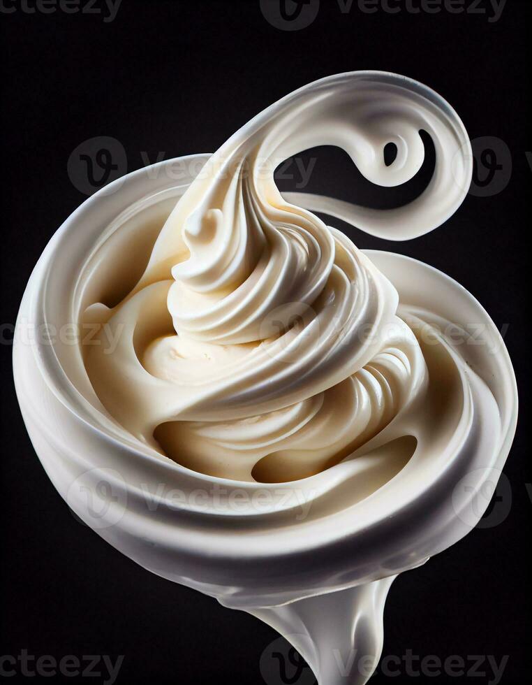 cremoso Yogurt vortice, creato con generativo ai foto