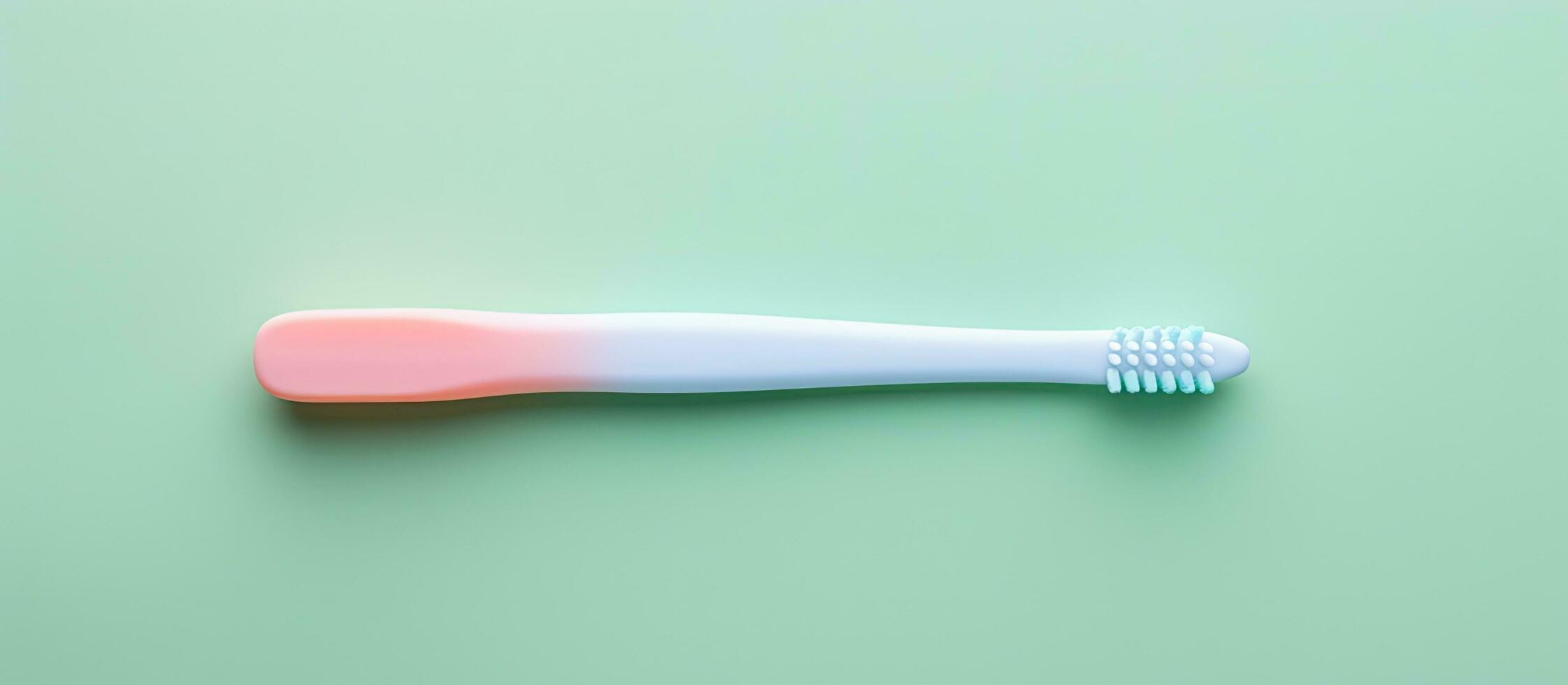 foto di un' rosa e bianca spazzolino su un' verde superficie con copia spazio con copia spazio