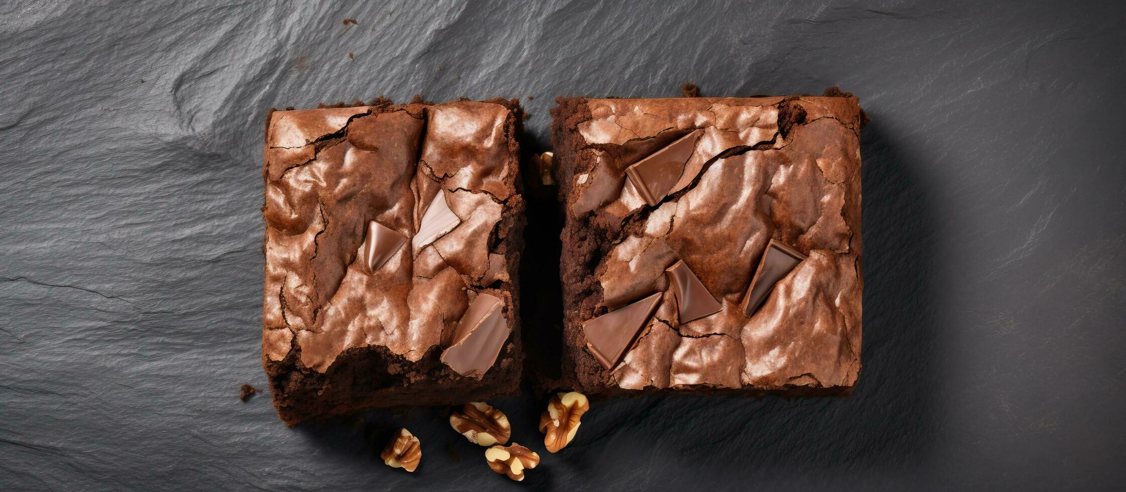 foto di delizioso cioccolato brownies con Noci e ricco cioccolato glassa con copia spazio