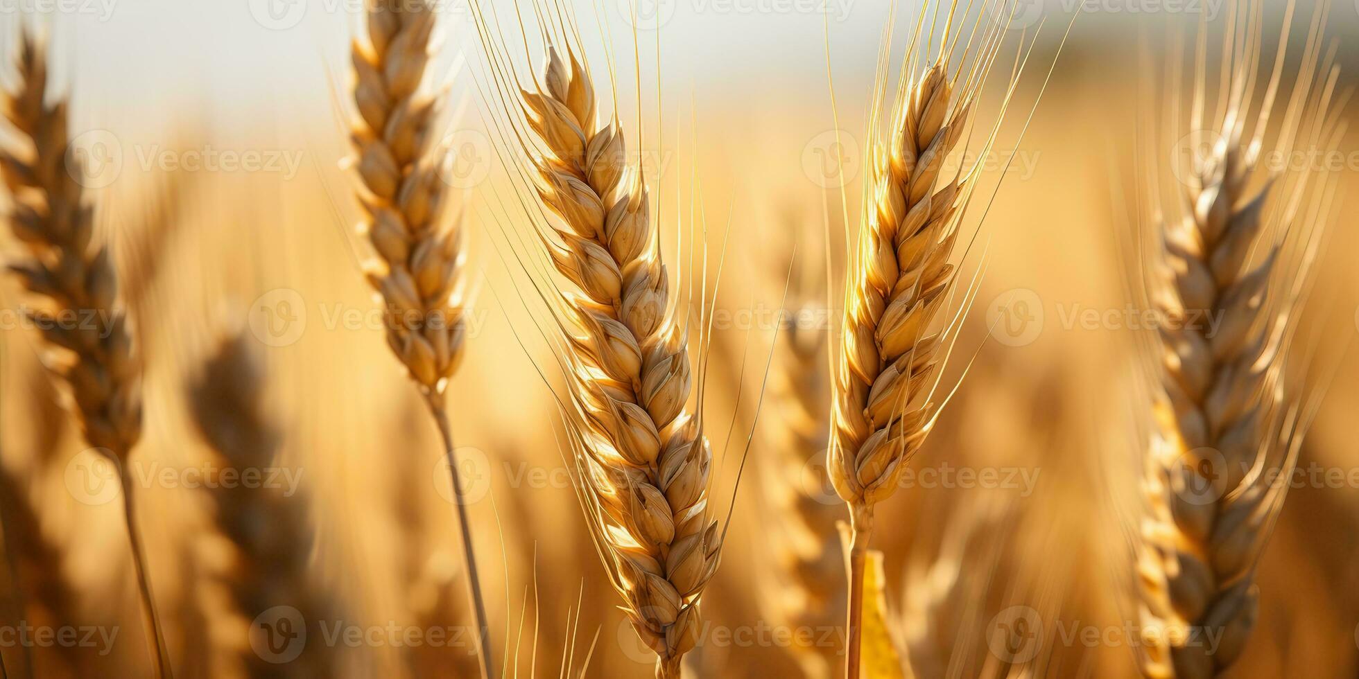 ai generato. ai generativo. d'oro Grano campo soleggiato giorno. all'aperto natura campagna raccogliere paesaggio. grafico arte foto