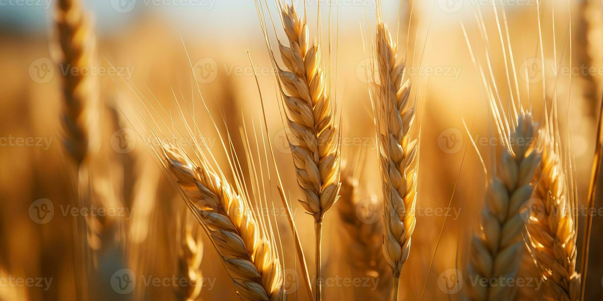 ai generato. ai generativo. d'oro Grano campo soleggiato giorno. all'aperto natura campagna raccogliere paesaggio. grafico arte foto