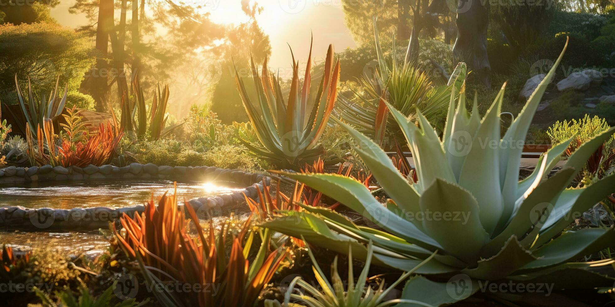 ai generato. ai generativo. natura all'aperto pianta salutare medicina aloe Vera a Casa giardino sfondo. grafico arte foto